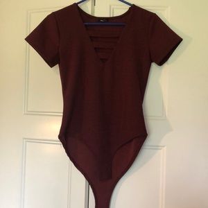 Maroon body suit